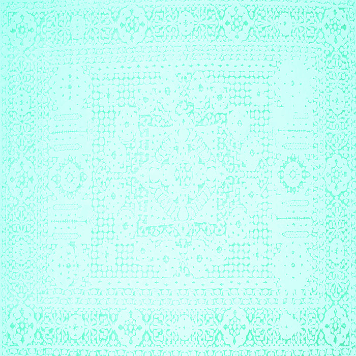 Square Solid Turquoise Modern Rug, con260turq