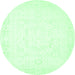 Round Solid Emerald Green Modern Rug, con260emgrn