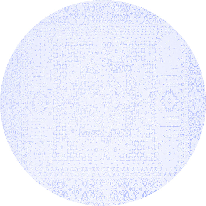 Round Solid Blue Modern Rug, con260blu