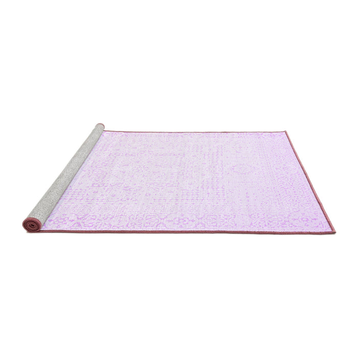 Sideview of Machine Washable Solid Purple Modern Area Rugs, wshcon260pur