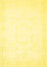 Machine Washable Solid Yellow Modern Rug, wshcon260yw