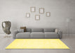Machine Washable Solid Yellow Modern Rug in a Living Room, wshcon260yw