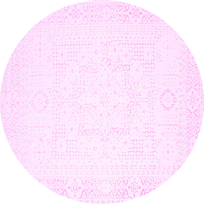 Round Solid Pink Modern Rug, con260pnk