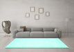 Machine Washable Solid Turquoise Modern Area Rugs in a Living Room,, wshcon260turq