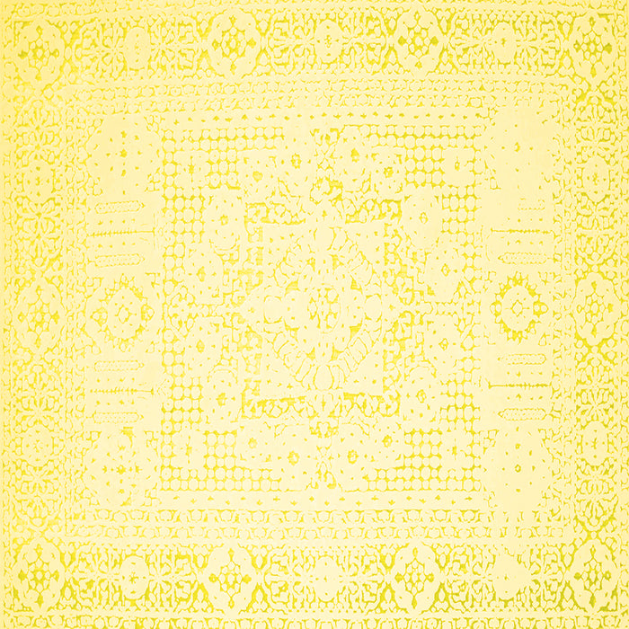 Square Solid Yellow Modern Rug, con260yw
