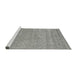 Serging Thickness of Machine Washable Contemporary Dark Gray Rug, wshcon2610