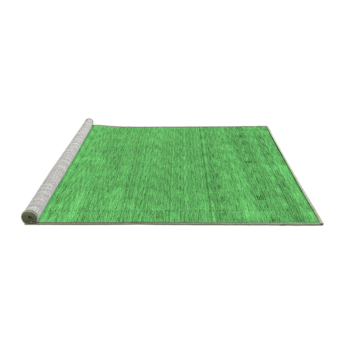 Sideview of Machine Washable Abstract Emerald Green Contemporary Area Rugs, wshcon2610emgrn