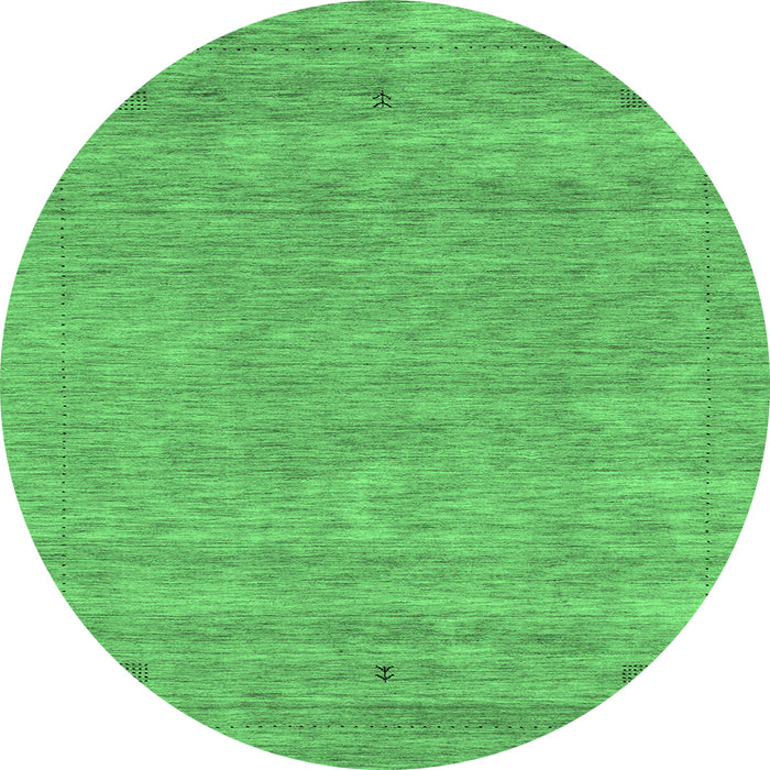 Round Abstract Emerald Green Contemporary Rug, con2610emgrn