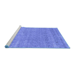 Sideview of Machine Washable Abstract Blue Contemporary Rug, wshcon2610blu