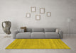 Machine Washable Abstract Yellow Contemporary Rug in a Living Room, wshcon2610yw