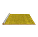 Sideview of Machine Washable Abstract Yellow Contemporary Rug, wshcon2610yw