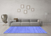 Machine Washable Abstract Blue Contemporary Rug, wshcon2610blu