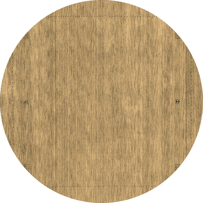 Round Abstract Brown Contemporary Rug, con2610brn