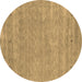 Round Abstract Brown Contemporary Rug, con2610brn