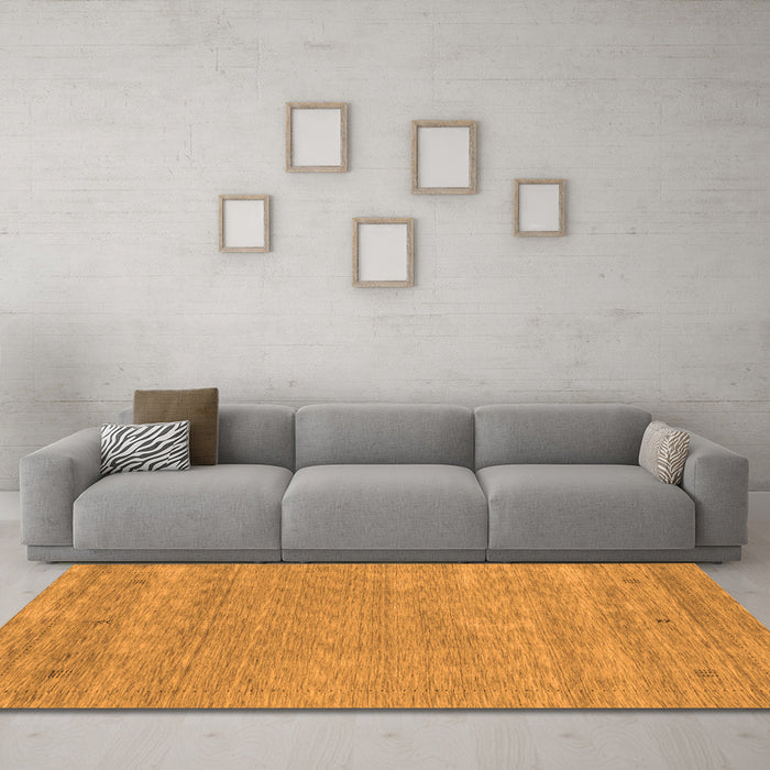 Machine Washable Abstract Orange Contemporary Area Rugs in a Living Room, wshcon2610org