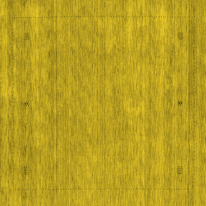 Square Machine Washable Abstract Yellow Contemporary Rug, wshcon2610yw