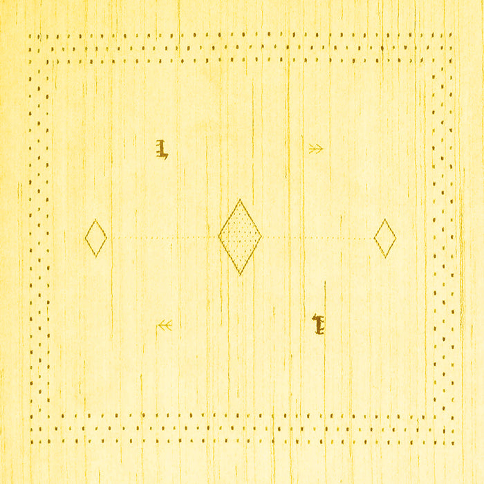 Square Solid Yellow Modern Rug, con2611yw