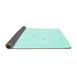 Sideview of Solid Turquoise Modern Rug, con2611turq