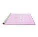 Sideview of Machine Washable Solid Pink Modern Rug, wshcon2611pnk