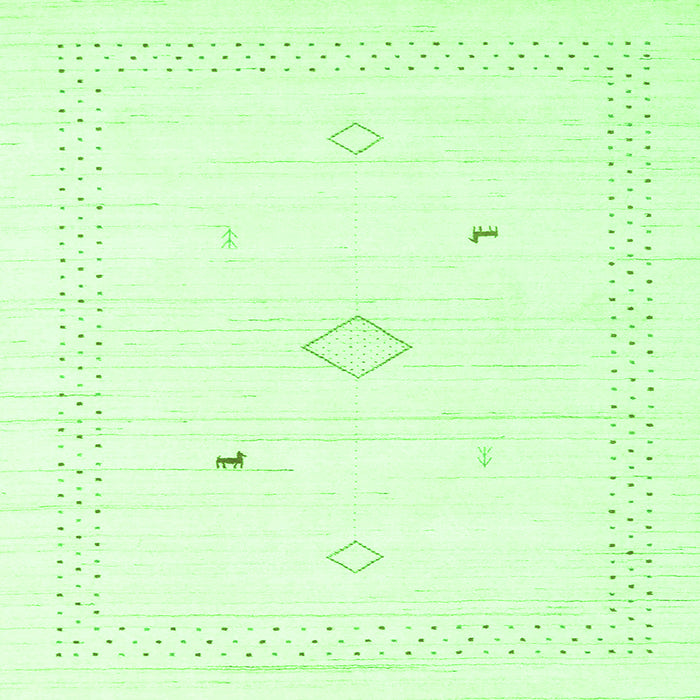 Serging Thickness of Solid Green Modern Rug, con2611grn