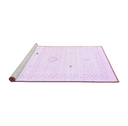 Sideview of Machine Washable Solid Purple Modern Area Rugs, wshcon2611pur