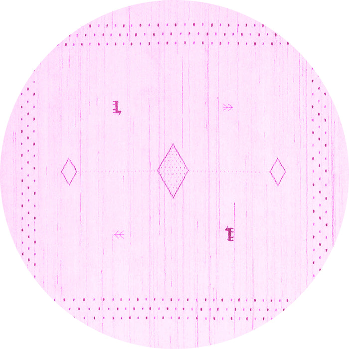 Round Solid Pink Modern Rug, con2611pnk