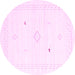 Round Solid Pink Modern Rug, con2611pnk