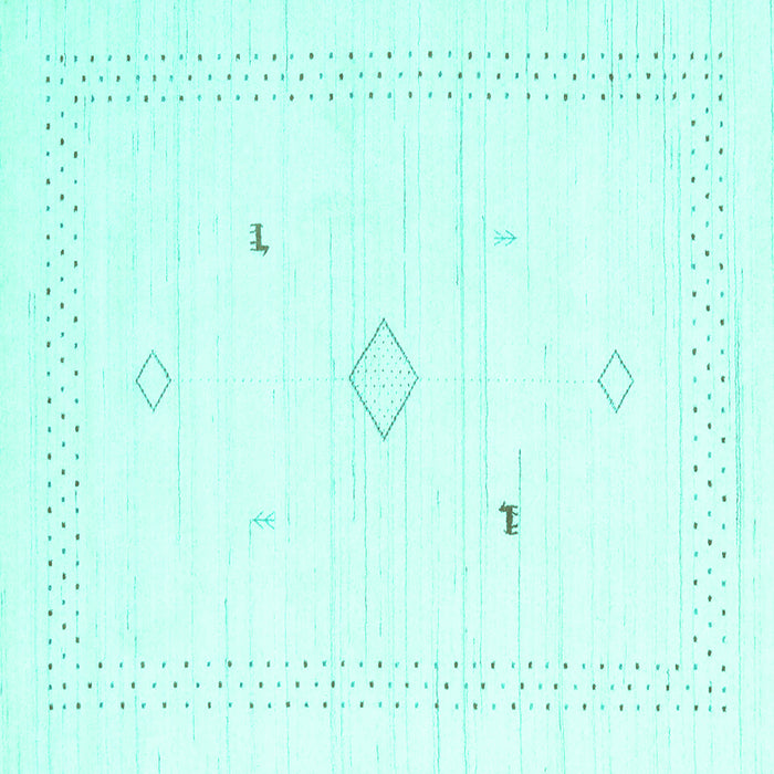 Square Solid Turquoise Modern Rug, con2611turq