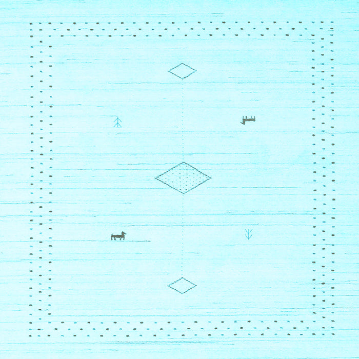 Square Solid Light Blue Modern Rug, con2611lblu