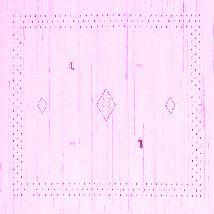 Square Machine Washable Solid Pink Modern Rug, wshcon2611pnk