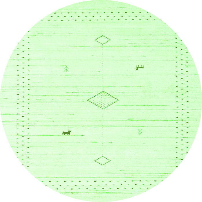 Machine Washable Solid Green Modern Area Rugs, wshcon2611grn