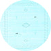 Round Solid Light Blue Modern Rug, con2611lblu