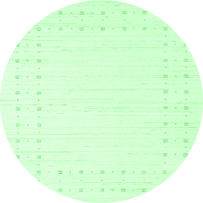 Round Machine Washable Solid Emerald Green Modern Area Rugs, wshcon2612emgrn