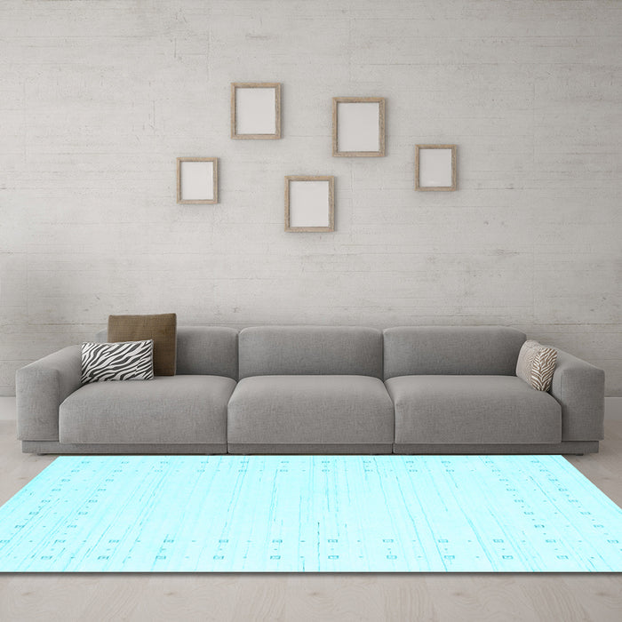 Machine Washable Solid Light Blue Modern Rug in a Living Room, wshcon2612lblu