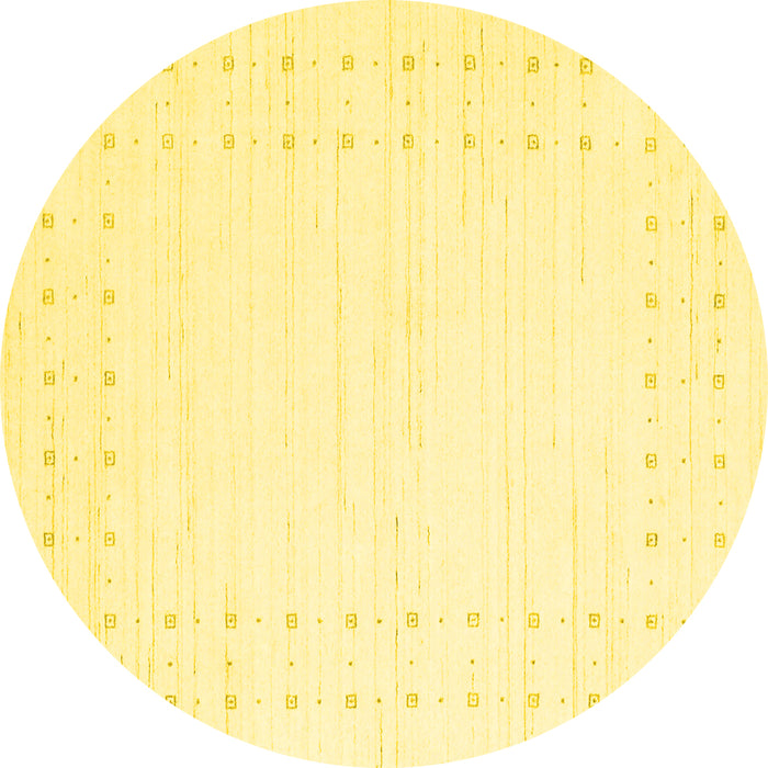 Round Solid Yellow Modern Rug, con2612yw