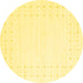 Round Solid Yellow Modern Rug, con2612yw