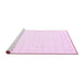 Sideview of Machine Washable Solid Pink Modern Rug, wshcon2612pnk