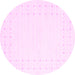 Round Solid Pink Modern Rug, con2612pnk