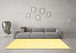 Machine Washable Solid Yellow Modern Rug in a Living Room, wshcon2612yw