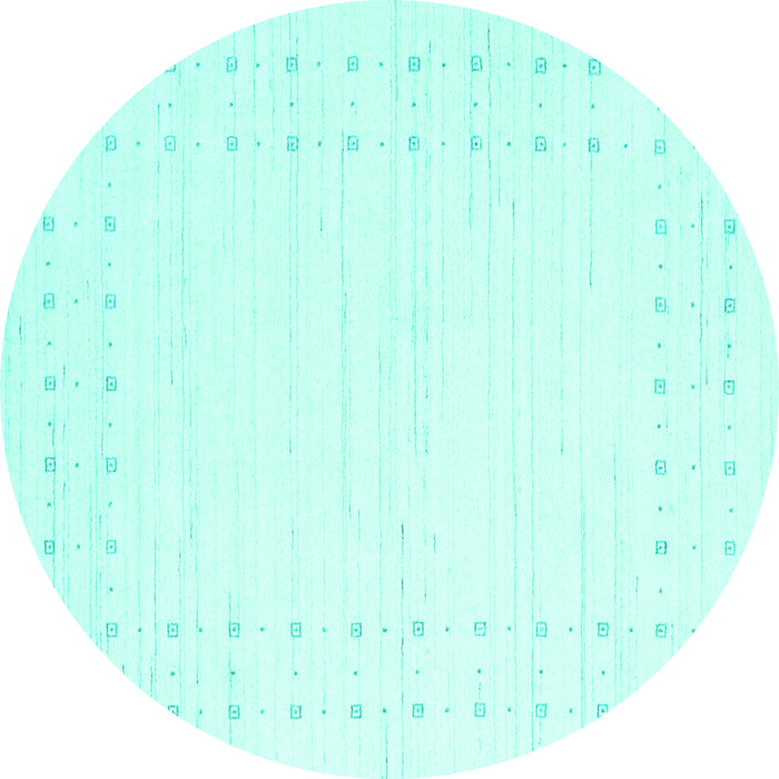 Round Solid Turquoise Modern Rug, con2612turq