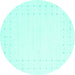 Round Solid Turquoise Modern Rug, con2612turq
