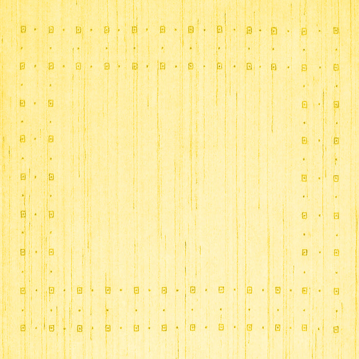 Square Machine Washable Solid Yellow Modern Rug, wshcon2612yw