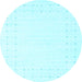 Round Solid Light Blue Modern Rug, con2612lblu