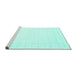 Sideview of Machine Washable Solid Turquoise Modern Area Rugs, wshcon2612turq