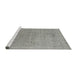 Serging Thickness of Machine Washable Contemporary Dark Gray Rug, wshcon2613