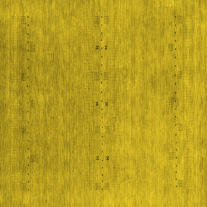Square Machine Washable Abstract Yellow Contemporary Rug, wshcon2613yw