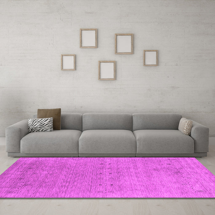 Machine Washable Abstract Pink Contemporary Rug in a Living Room, wshcon2613pnk