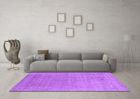 Machine Washable Abstract Purple Contemporary Rug, wshcon2613pur