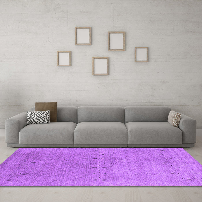 Machine Washable Abstract Purple Contemporary Area Rugs in a Living Room, wshcon2613pur