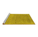 Sideview of Machine Washable Abstract Yellow Contemporary Rug, wshcon2613yw